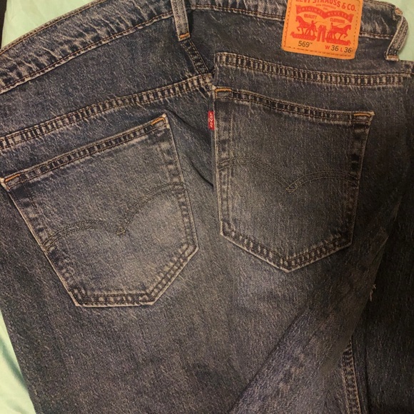 Levis levi Mens ripped 569 jeans 36×36 rare size - Picture 4 of 7